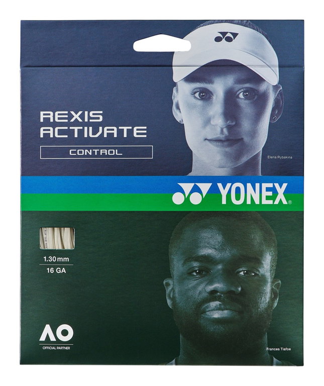 Yonex Tennissaite Rexis Activate (Komfort+Kontrolle) weiss 12m Set